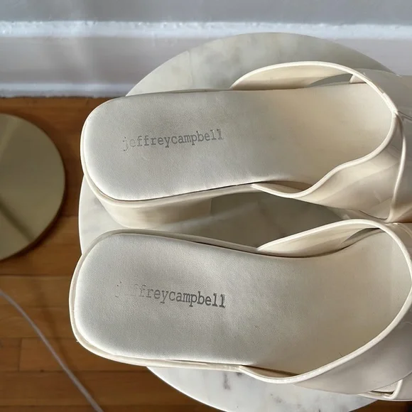 Jeffrey Campbell Cream Platform Bubblegum Slide Sandals - Picture 4 of 5